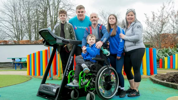 Jake  with family - a Treadmill Challenge Family Story