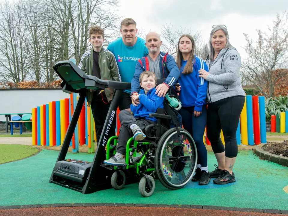 Jake  with family - a Treadmill Challenge Family Story